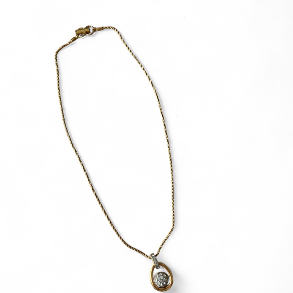 Swarovski Necklace Elegant Gold and Silver Pendant